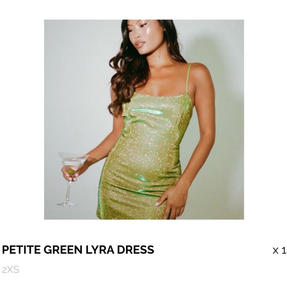 Sla The Label petite green Lyla dress. XXS.